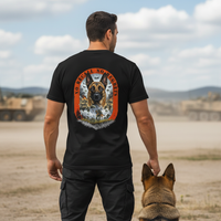 Load image into Gallery viewer, No Recall No Regrets Military K9 T-Shirt | German Shepherd Handler Comfort Colors 1717 | Tactical MWD Paratrooper Graphic Tee
