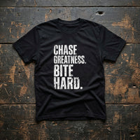 Load image into Gallery viewer, Chase Greatness.  Die Hard.  No-Compromise Performance Mindset Shirt
