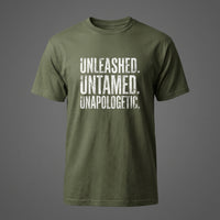 Load image into Gallery viewer, Unleased.  Untamed.  Unapologetic.  Dog Sport T-Shirt, High-Drive Dog Handler Apparel