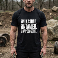 Load image into Gallery viewer, Unleased.  Untamed.  Unapologetic.  Dog Sport T-Shirt, High-Drive Dog Handler Apparel